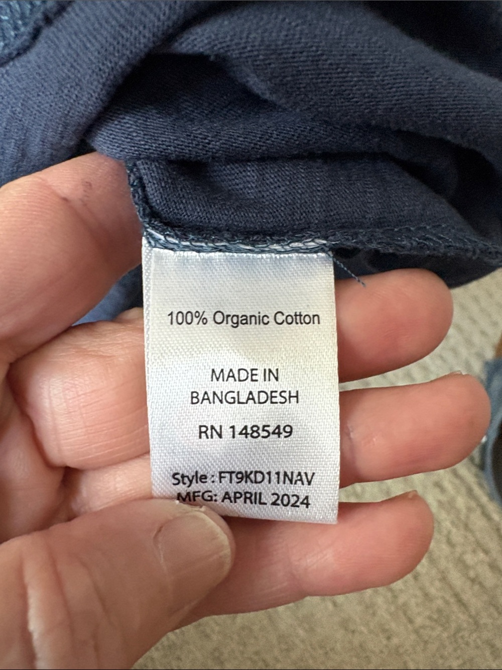 NWT Free Planet Men’s Navy Short Sleeve Organic Cotton Crew Tee -Size Medium - Picture 8 of 8